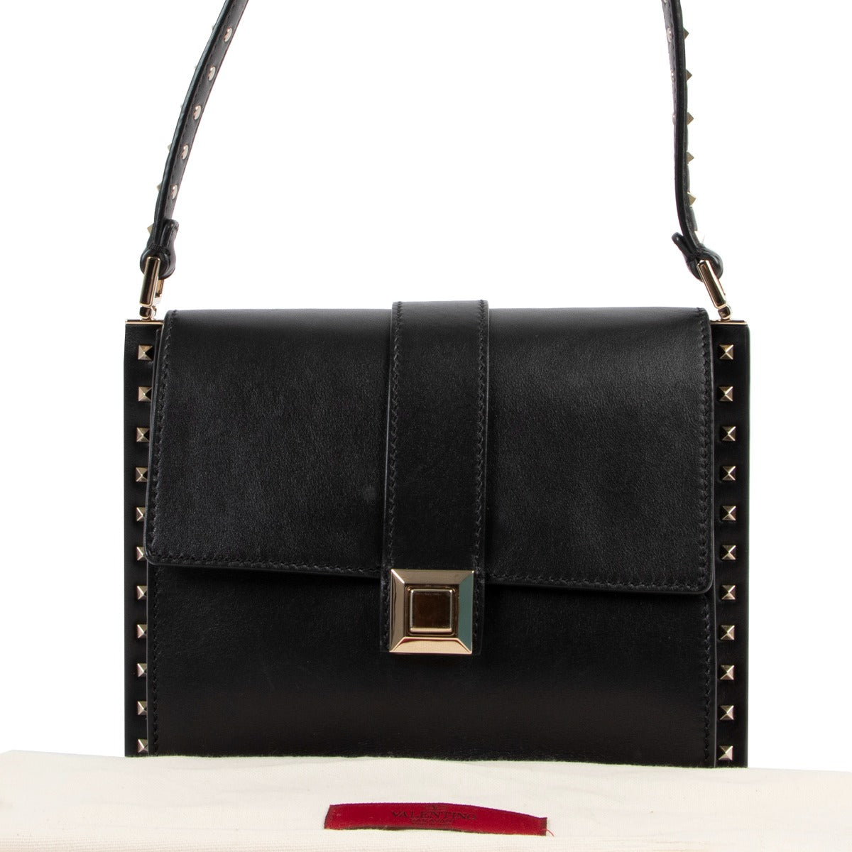 Valentino Black Studded Shoulder Bag Buy this gorgeous Valentino bag here safely!