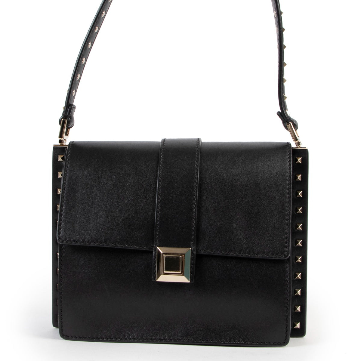 Valentino Black Studded Shoulder Bag Buy this gorgeous Valentino bag here safely!