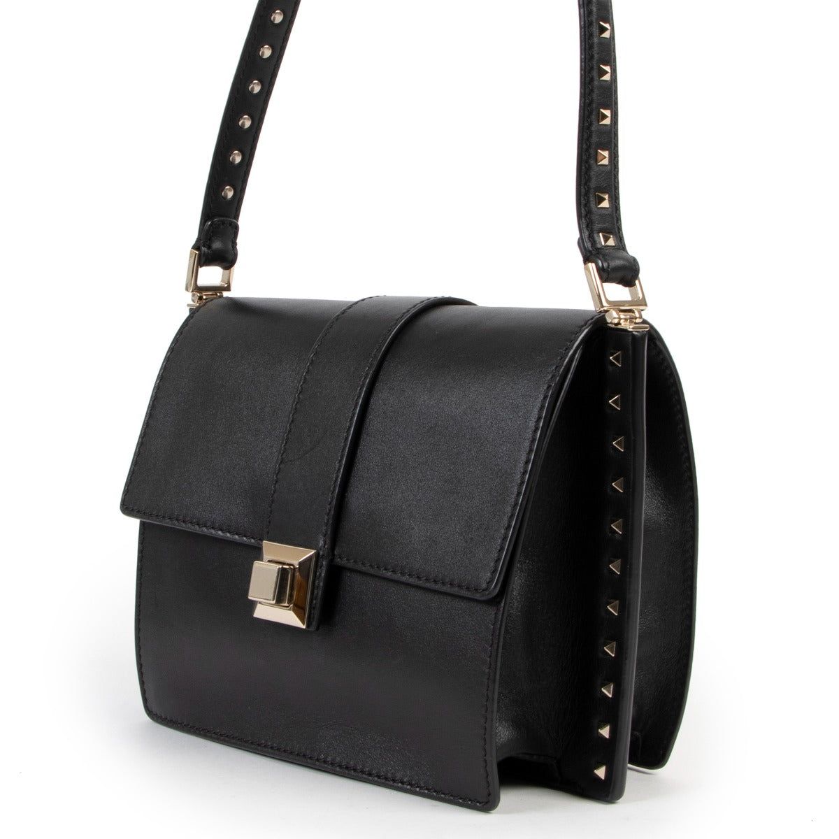 Valentino Black Studded Shoulder Bag Buy this gorgeous Valentino bag here safely!
