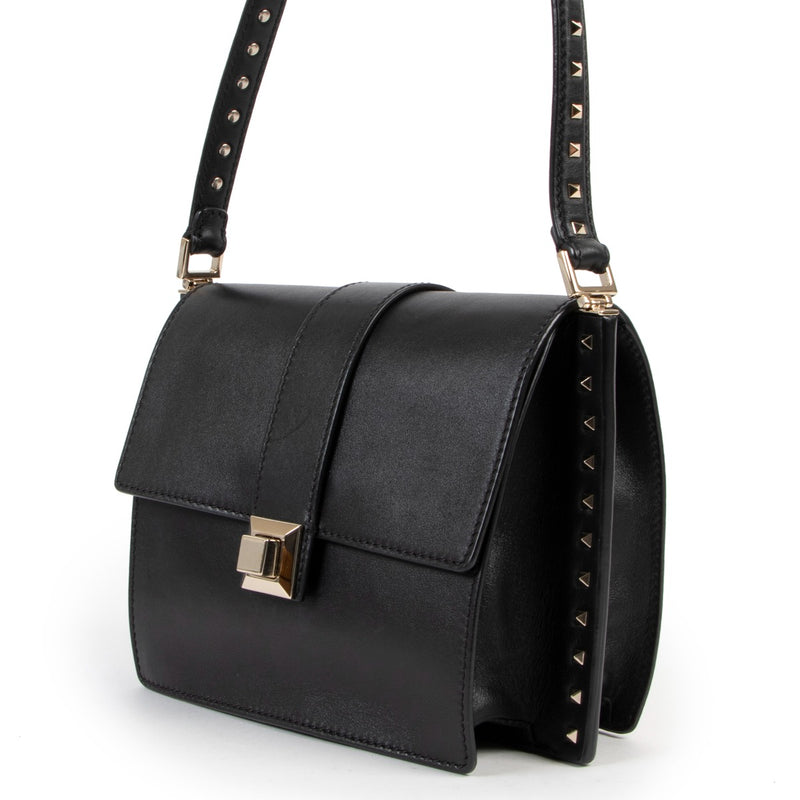 Valentino Black Studded Shoulder Bag Buy this gorgeous Valentino bag here safely!