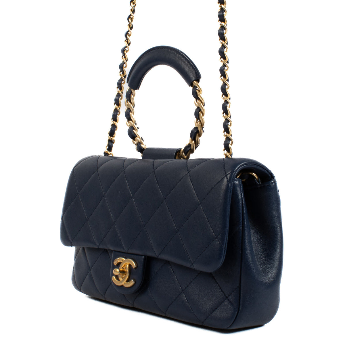 Chanel Navy Blue Medium Lambskin In the Loop Flap Bag