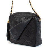Chanel Navy Blue Lambskin Leather Vintage Camera Bag