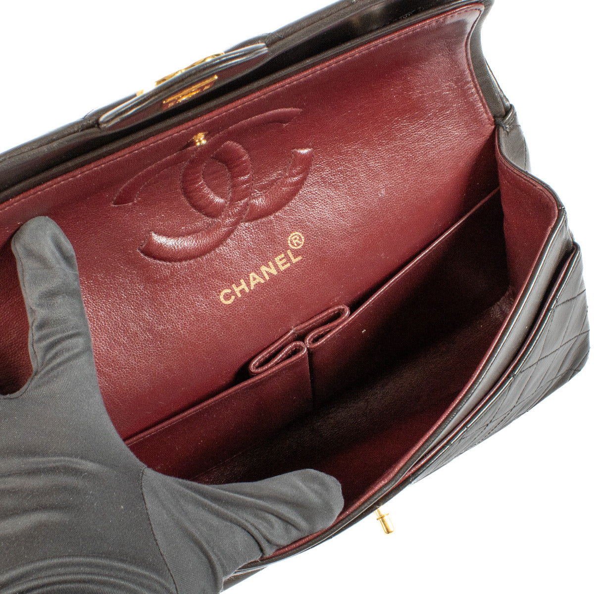 Chanel Vintage Dark Brown Lambskin Medium Classic Flap Bag