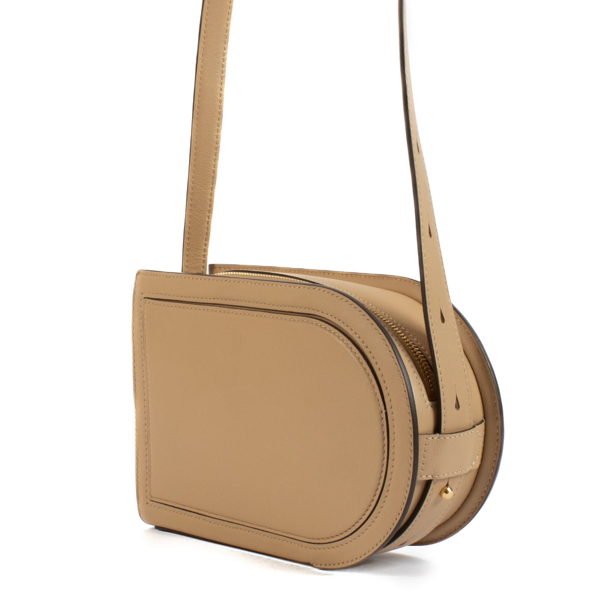 Shop safe online at Labellov in Antwerp, Brussels and Knokke this 100% authentic second hand Delvaux Latte Calf Leather Pin Cross Over Bag