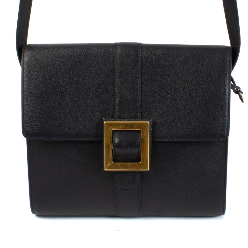 Delvaux Blue Leather Buckle Detail Vintage Tendresse Bag
