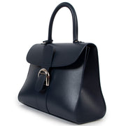 Luxury second hand designer Delvaux Navy Blue Brillant MM Box Calf Handbag at Labellov