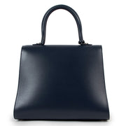 Luxury second hand designer Delvaux Navy Blue Brillant MM Box Calf Handbag at Labellov