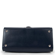 Luxury second hand designer Delvaux Navy Blue Brillant MM Box Calf Handbag at Labellov