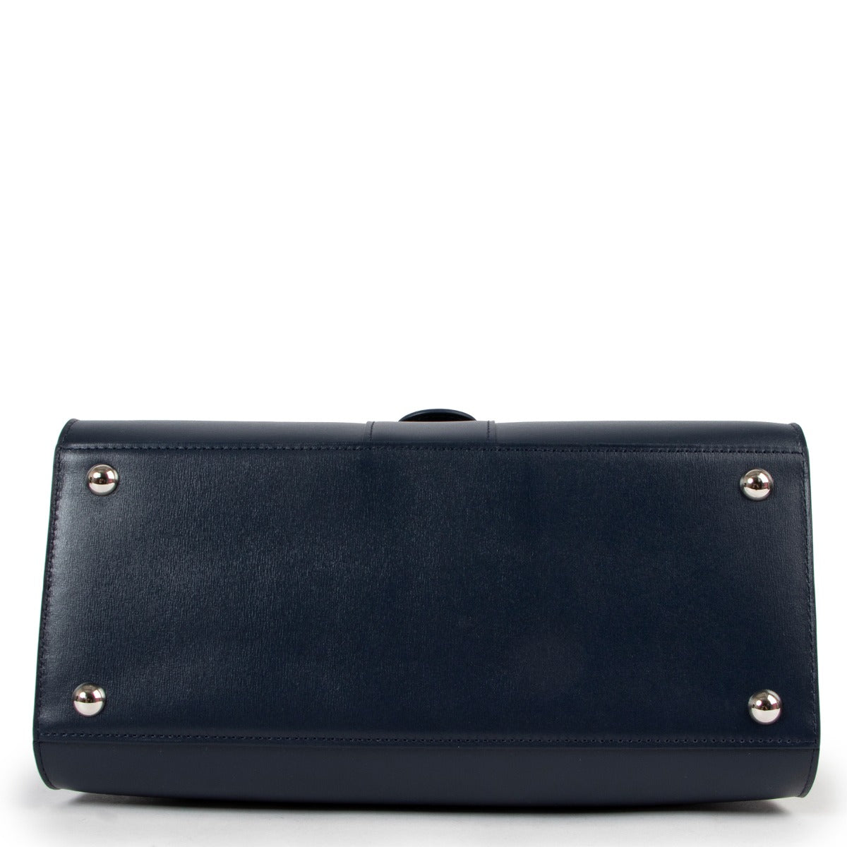Luxury second hand designer Delvaux Navy Blue Brillant MM Box Calf Handbag at Labellov
