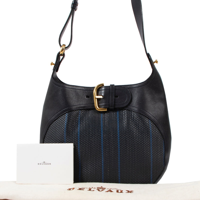 Delvaux Blue Toile De Cuir Chardonnay Shoulder Bag