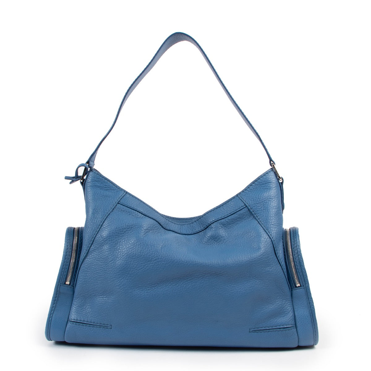 Shop safe online at Labellov in Antwerp this 100% authentic second hand Delvaux Blue Royal Samedi Shoulder Bag