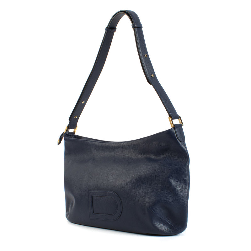 Delvaux Blue Leather Louise Besace Shoulder Bag