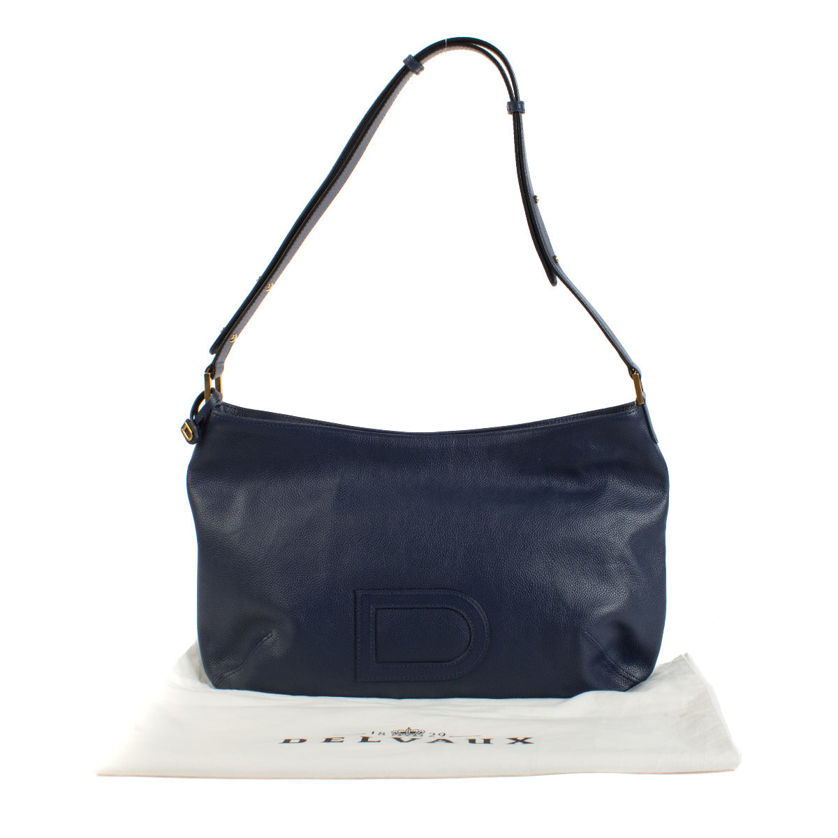 Delvaux Blue Leather Louise Besace Shoulder Bag