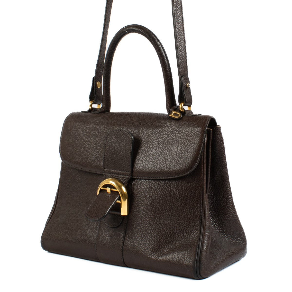 Shop safe online at Labellov in Antwerp, Brussels and Knokke this 100% authentic second hand Delvaux Brown Leather Brillant MM Bag