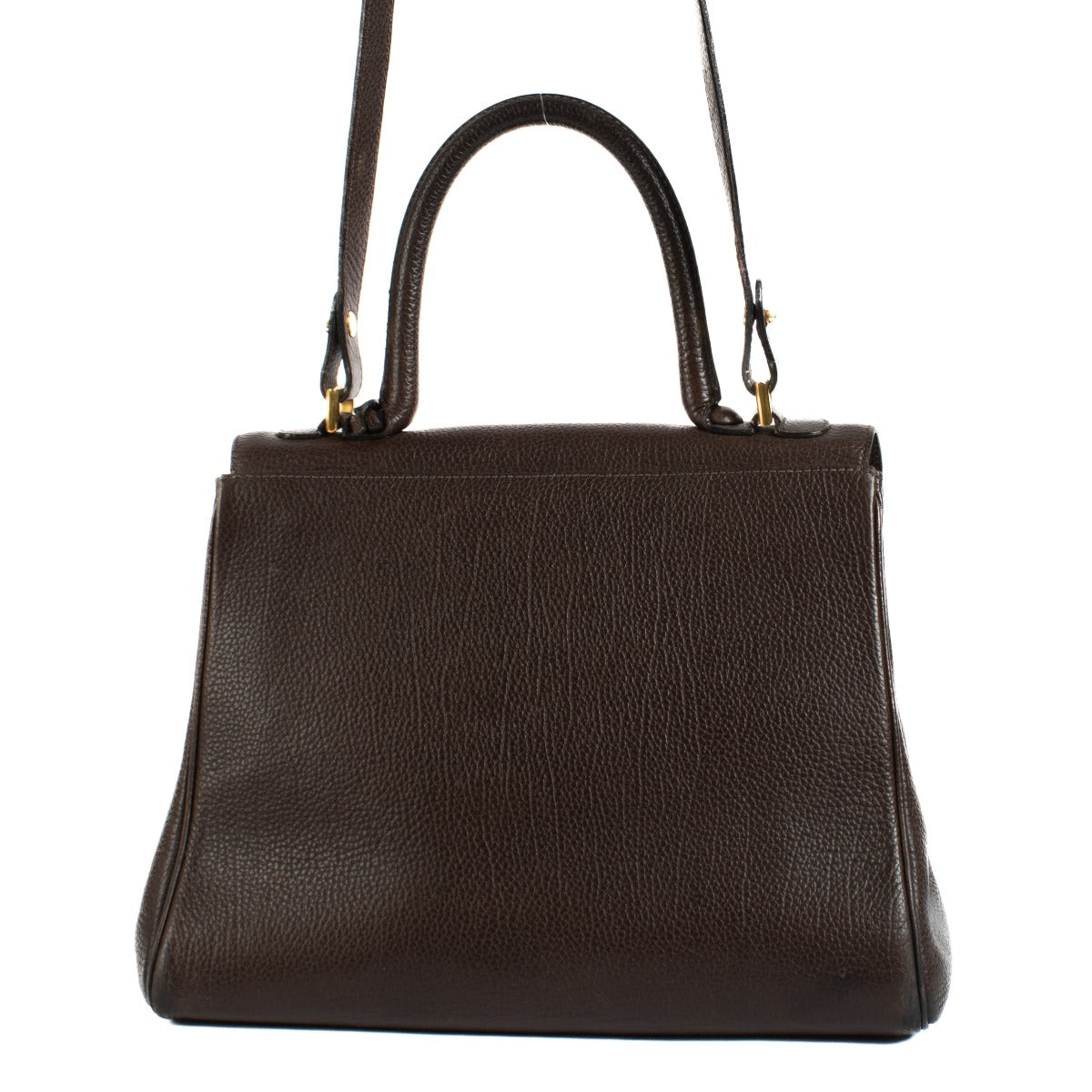 Shop safe online at Labellov in Antwerp, Brussels and Knokke this 100% authentic second hand Delvaux Brown Leather Brillant MM Bag