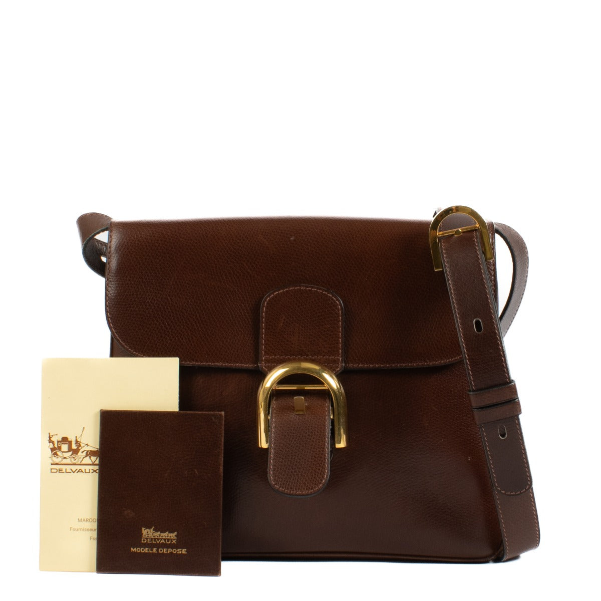 Shop safe online at Labellov in Antwerp, Brussels and Knokke this 100% authentic second hand Delvaux Brown Festival Bag