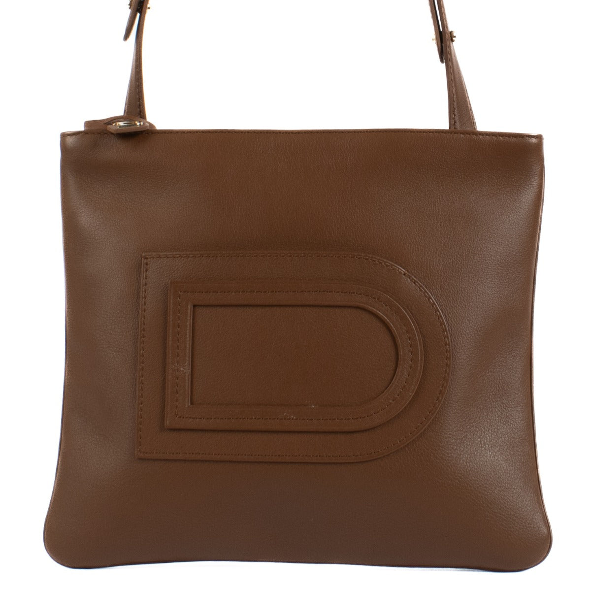 Shop safe online at Labellov in Antwerp, Brussels and Knokke this 100% authentic second hand Delvaux Cognac Louise Crossbody Bag