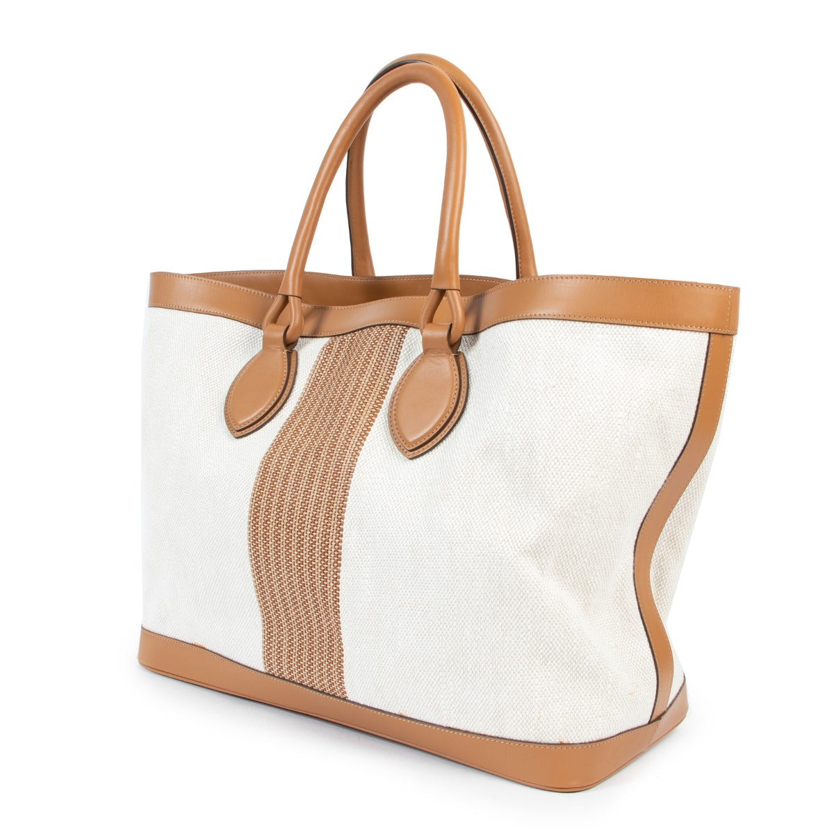 Shop online authentic second hand Delvaux Cabas Chic GM Toile Sangle Tote Bag at Labellov