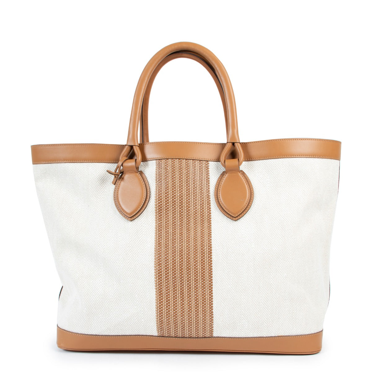 Shop online authentic second hand Delvaux Cabas Chic GM Toile Sangle Tote Bag at Labellov