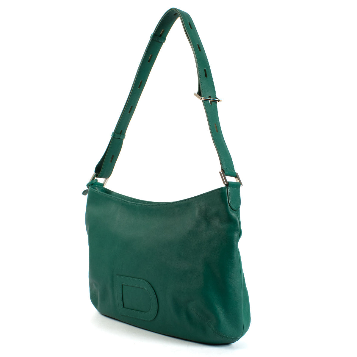 Delvaux Green Leather Louise Besace Shoulder Bag