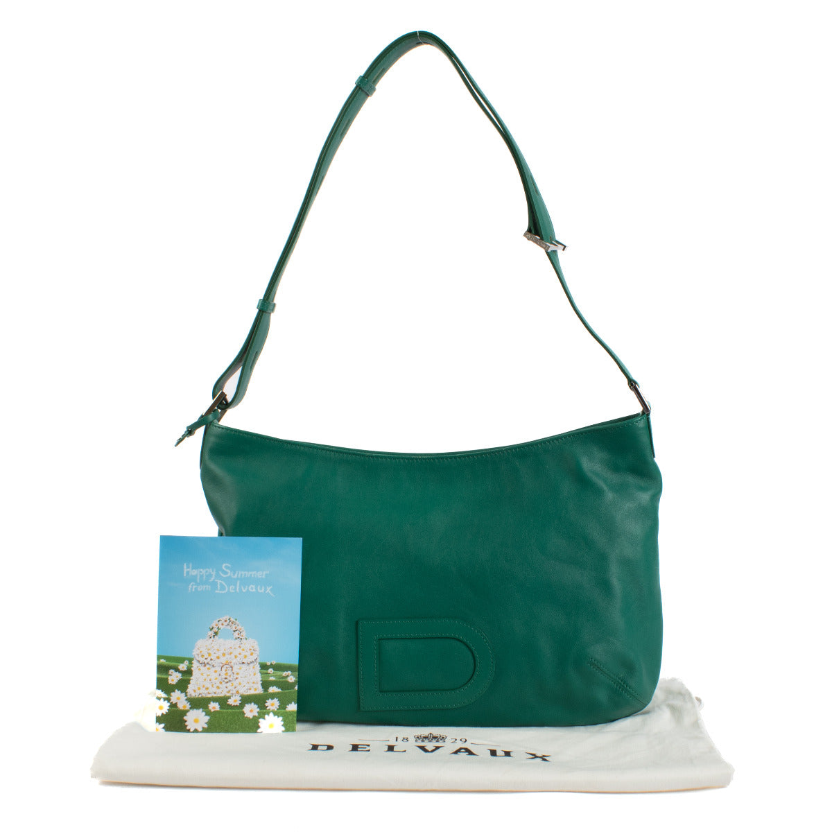 Delvaux Green Leather Louise Besace Shoulder Bag aan de beste prijs bij Labellov tweedehands luxe