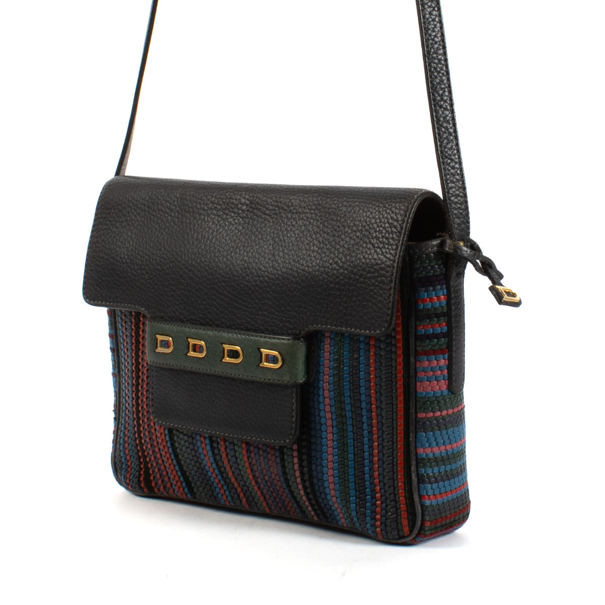 Sac bandoulière Delvaux Multicolor Malbec Toile de Cuir