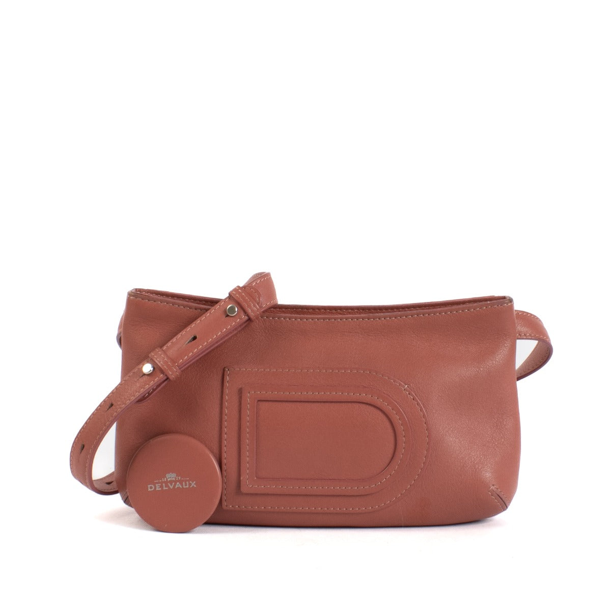 Shop safe online at Labellov in Antwerp and Knokke this 100% authentic second hand Delvaux Pink Louise Belt Bag