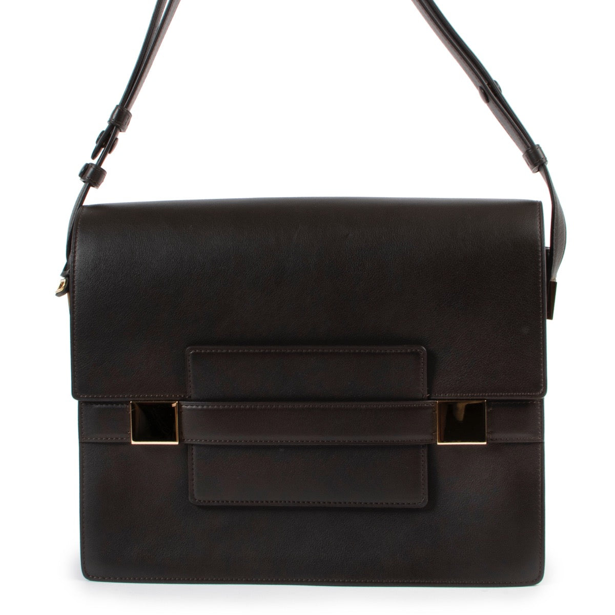 Shop safe online at Labellov in Antwerp this 100% authentic second hand Delvaux Brown Le Madame XL Shoulder Bag