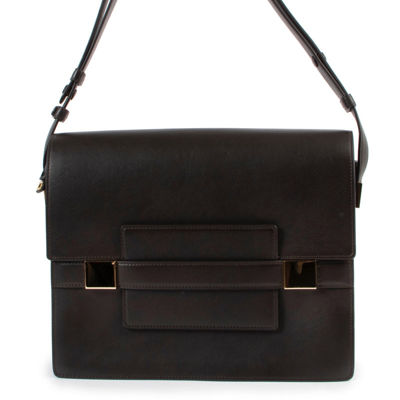 Shop safe online at Labellov in Antwerp this 100% authentic second hand Delvaux Brown Le Madame XL Shoulder Bag