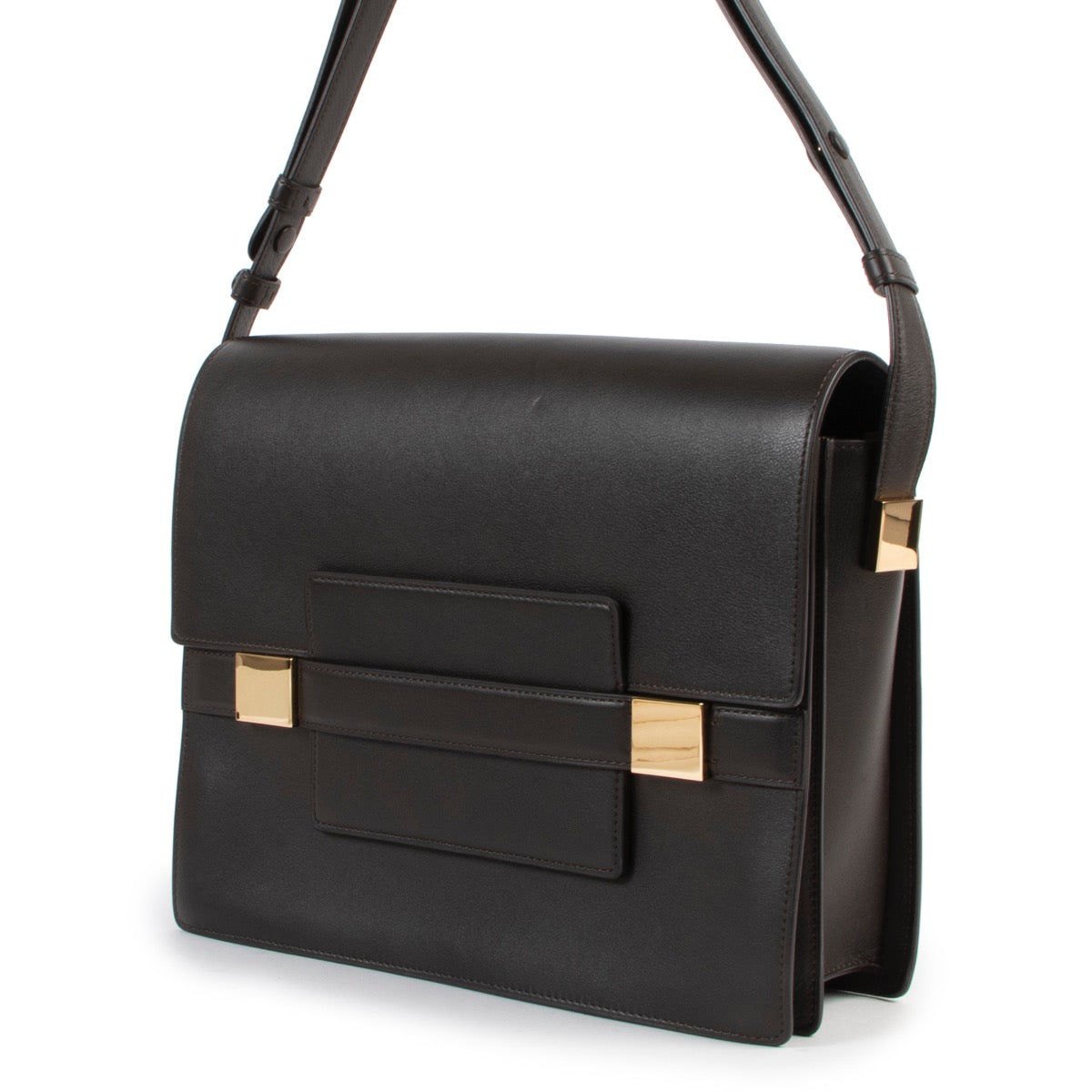 Shop safe online at Labellov in Antwerp this 100% authentic second hand Delvaux Brown Le Madame XL Shoulder Bag