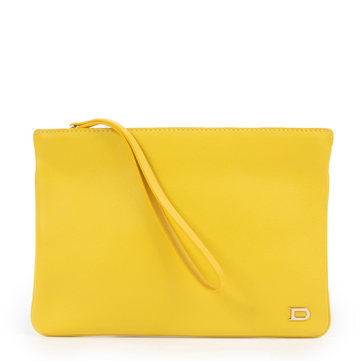 Shop safe online at Labellov in Antwerp this 100% authentic second hand Delvaux Yellow Clutch