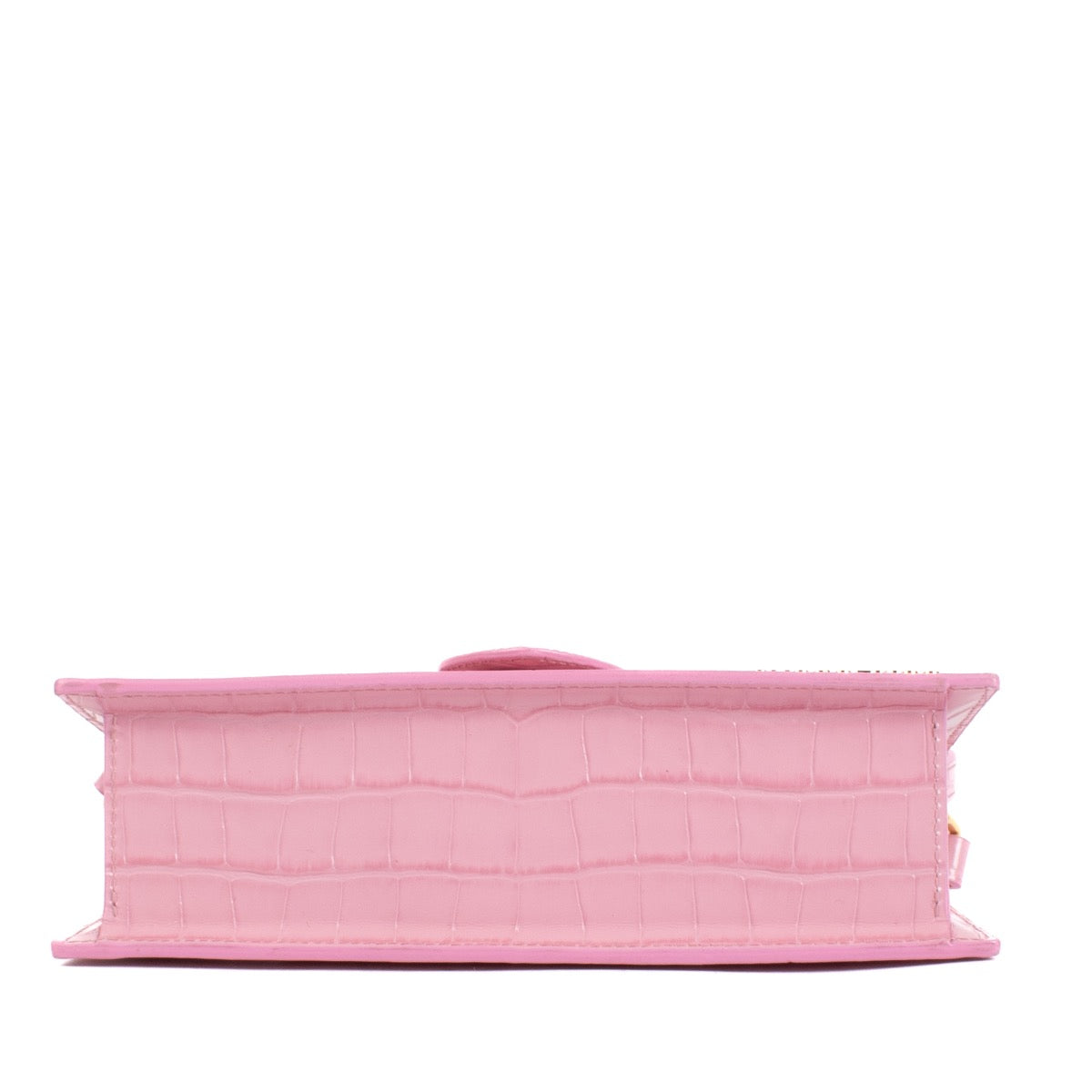 Jacquemus Pink Croc-Embossed Le Grand Bambino Bag for the best price at Labellov secondhand luxury in Antwerp and Knokke