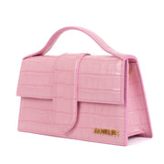Jacquemus Pink Croc-Embossed Le Grand Bambino Bag for the best price at Labellov secondhand luxury in Antwerp and Knokke