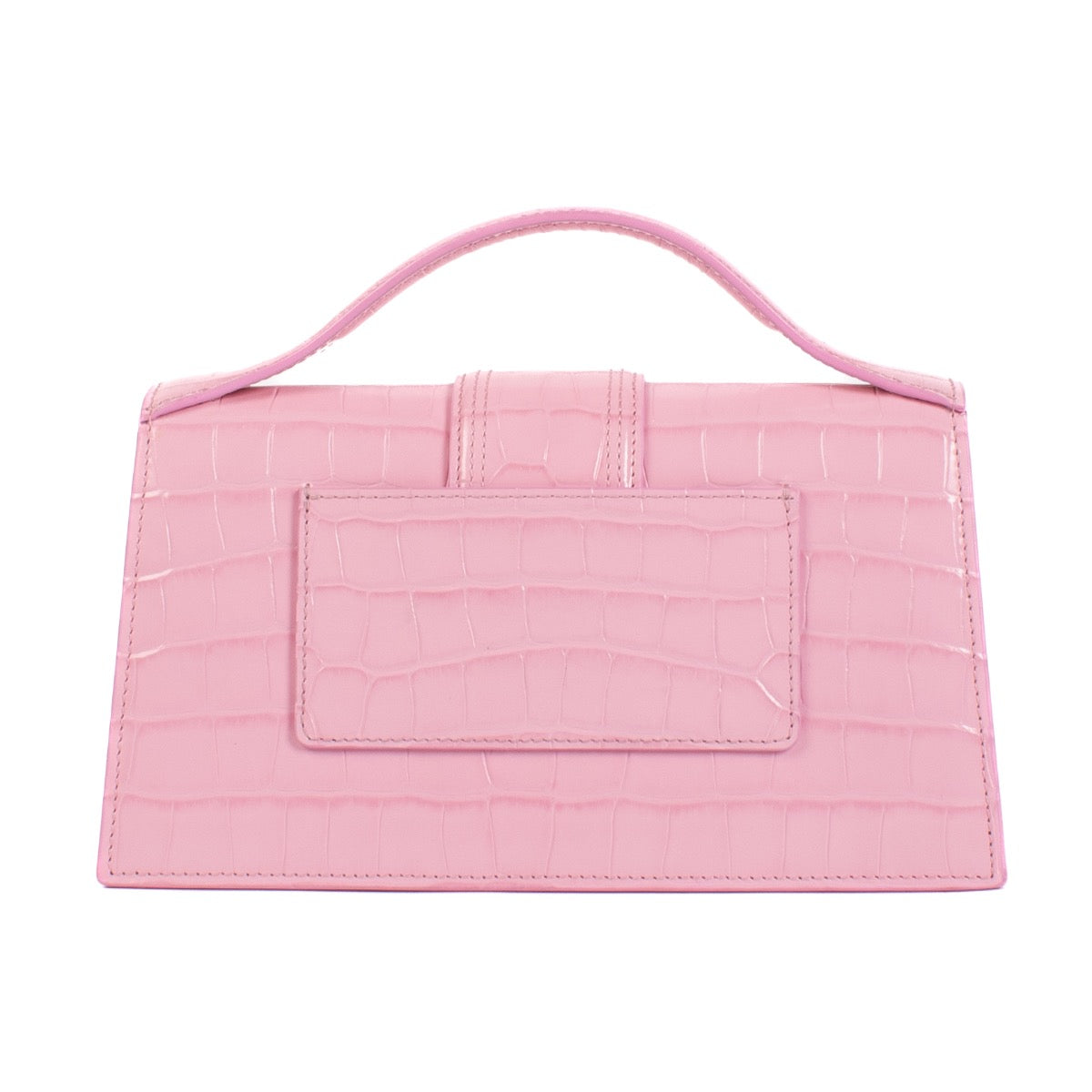 Jacquemus Pink Croc-Embossed Le Grand Bambino Bag for the best price at Labellov secondhand luxury in Antwerp and Knokke