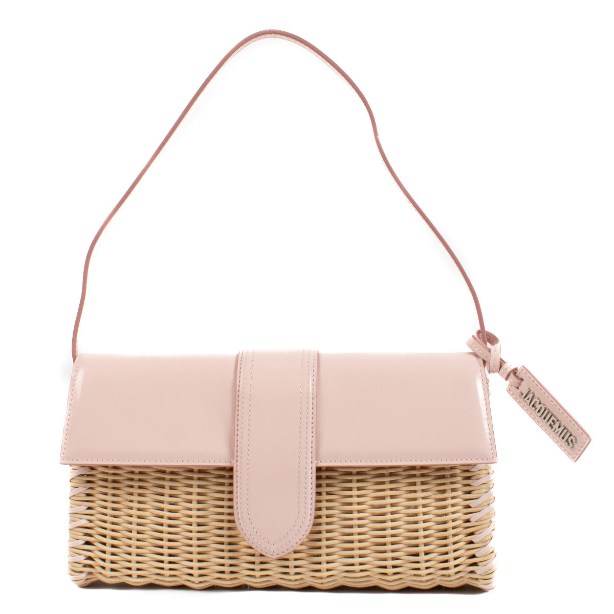 Jacquemus Pink Le Bambino Long Osier Wicker Bag