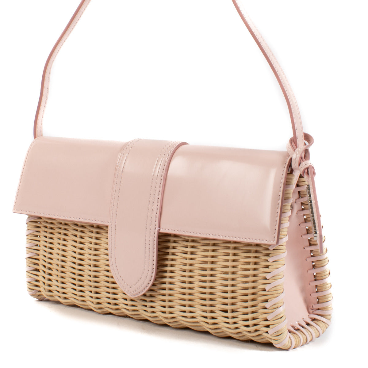 Jacquemus Pink Le Bambino Long Osier Wicker Bag