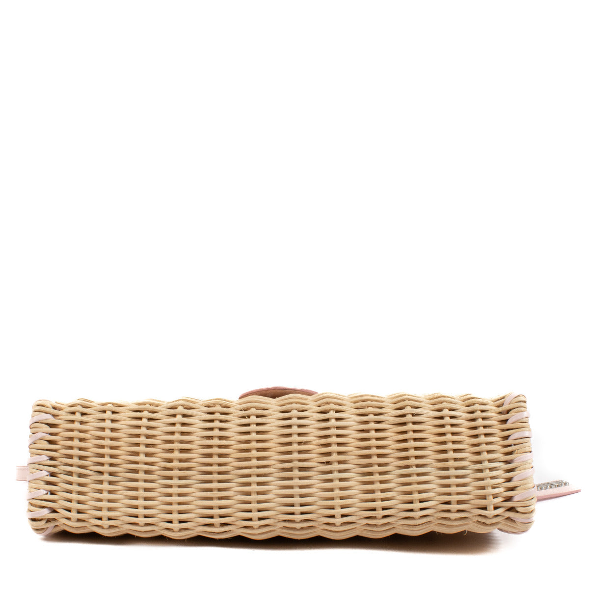 Sac en osier Jacquemus Le Bambino Long rose