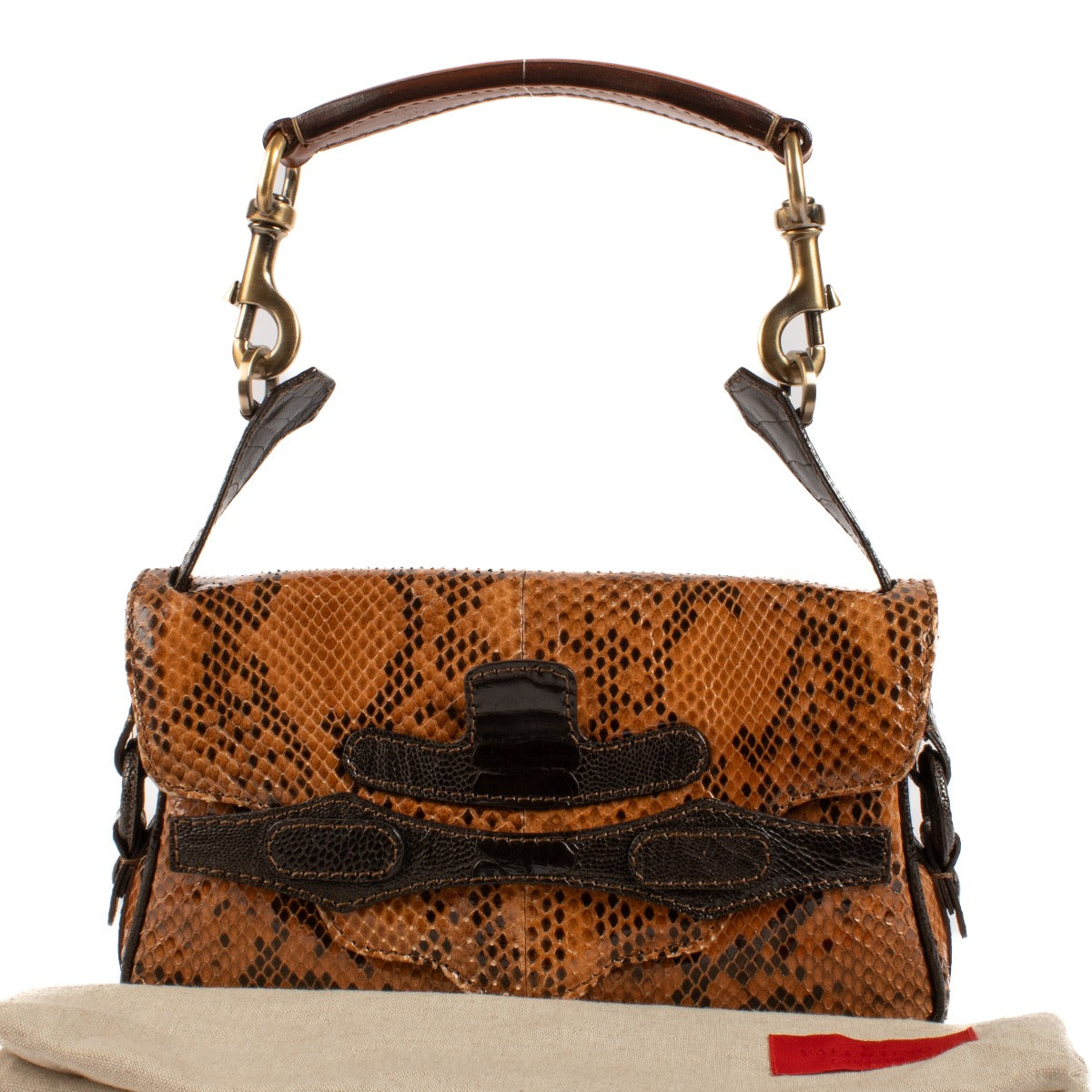 Valentino Garavani Vintage Bruine Python Tas