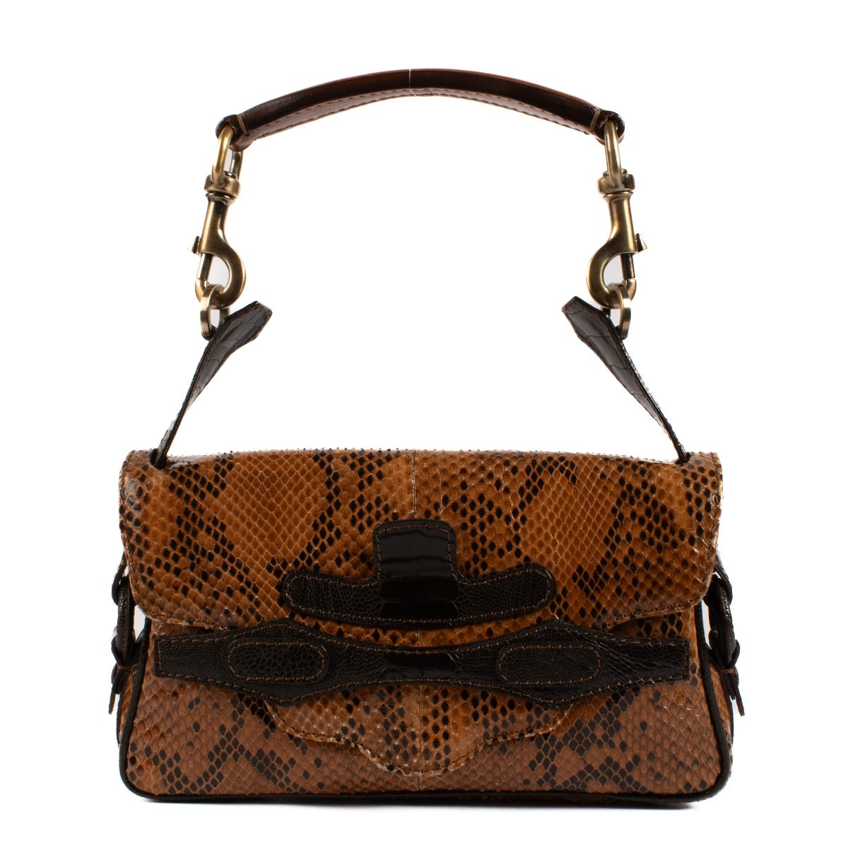 Valentino Garavani Vintage Bruine Python Tas