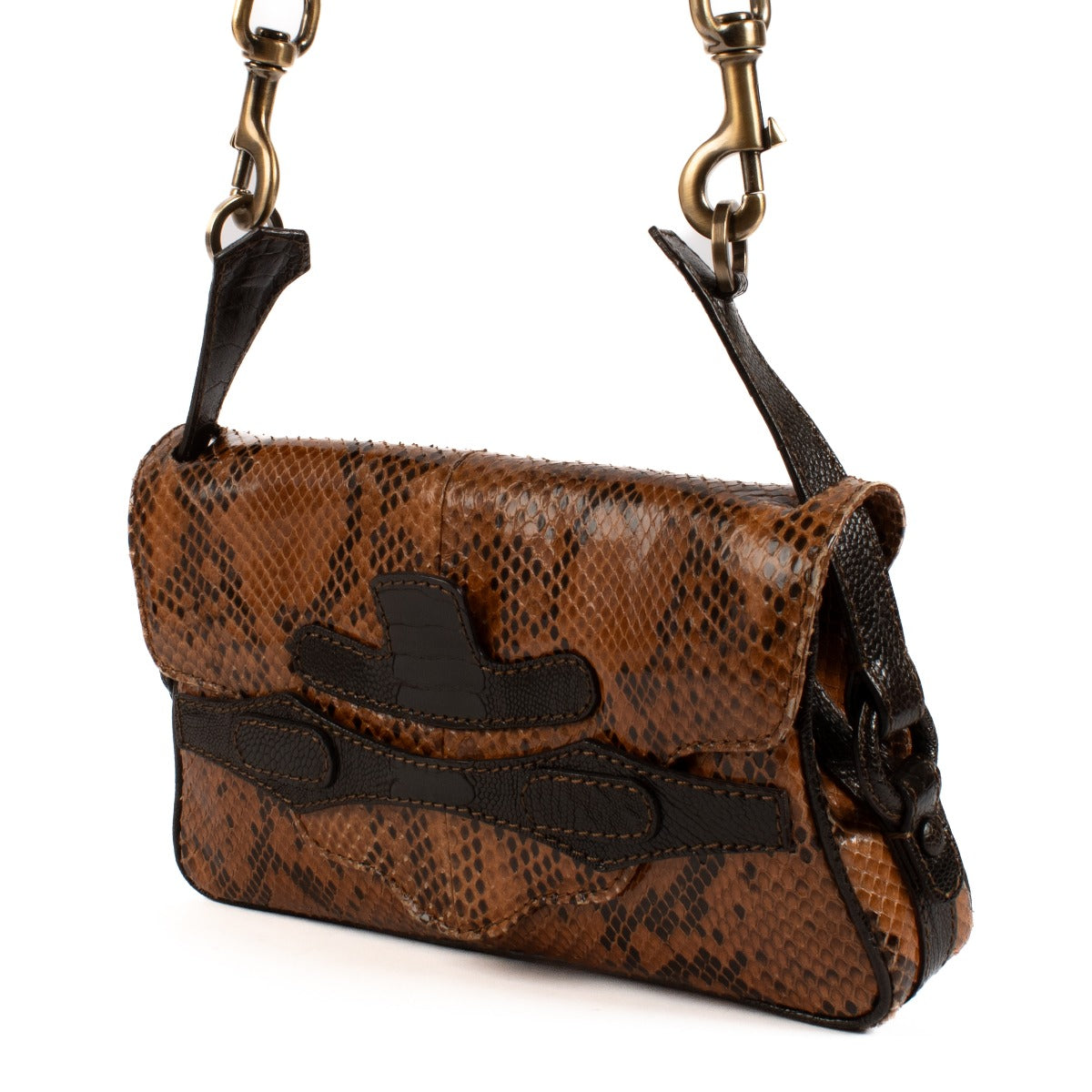 Valentino Garavani Vintage Bruine Python Tas