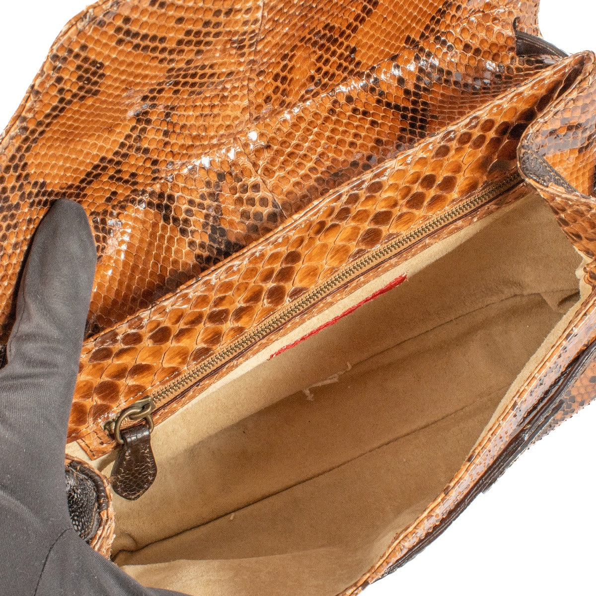 Valentino Garavani Vintage Bruine Python Tas