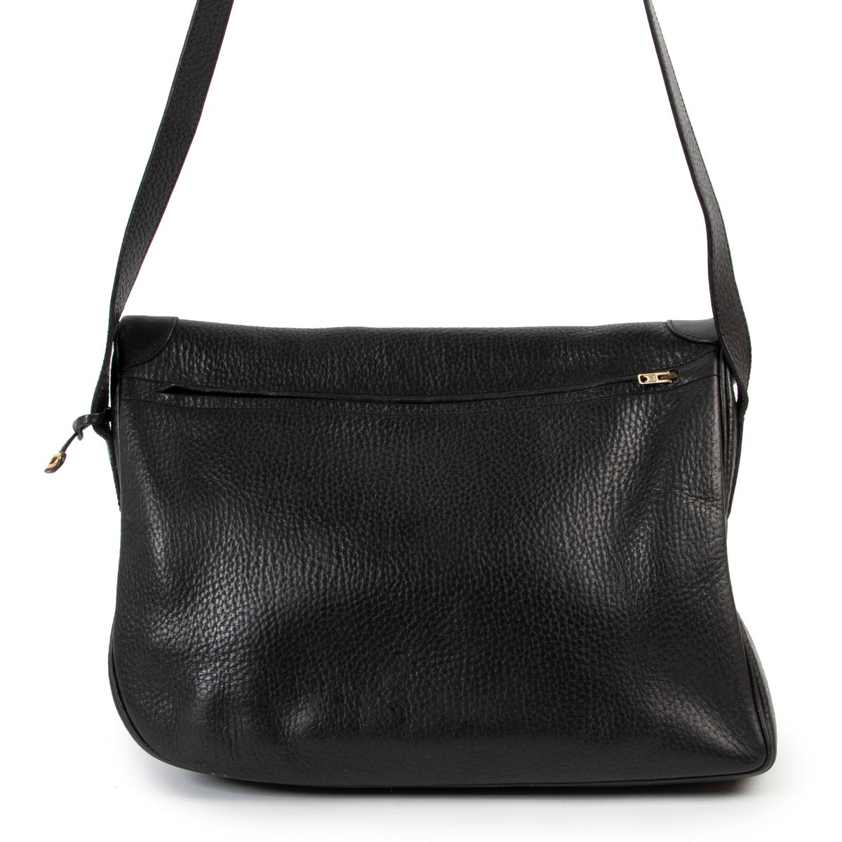 Buy luxury second hand high end designer vintage Delvaux D Black Leather Messenger Bag at Labellov.
