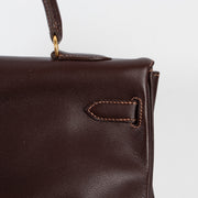 Buy an authentic second hand Hermès Kelly 35 Gulliver Leather Havane GHW at Labellov