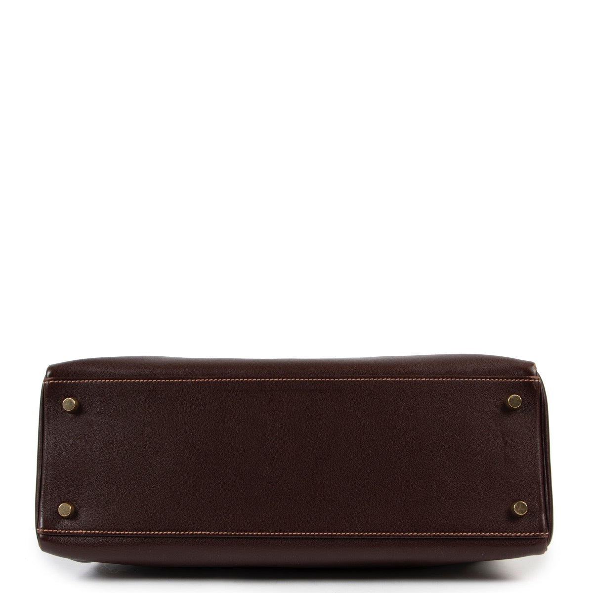 Buy an authentic second hand Hermès Kelly 35 Gulliver Leather Havane GHW at Labellov