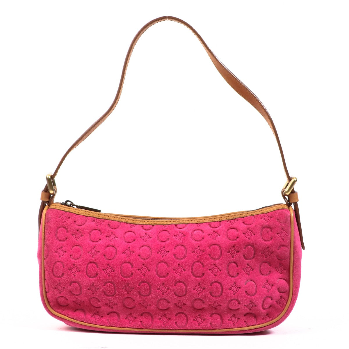 Celine Vintage Embossed Pink Suede Shoulder Bag for the best price at Labellov secondhand luxury. We buy and sell your authentic designer bags for the best price.