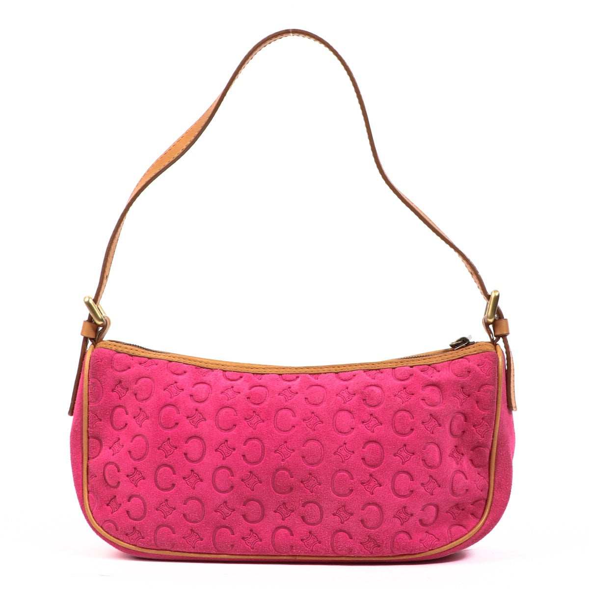 Celine Vintage Embossed Pink Suede Shoulder Bag for the best price at Labellov secondhand luxury. We buy and sell your authentic designer bags for the best price.