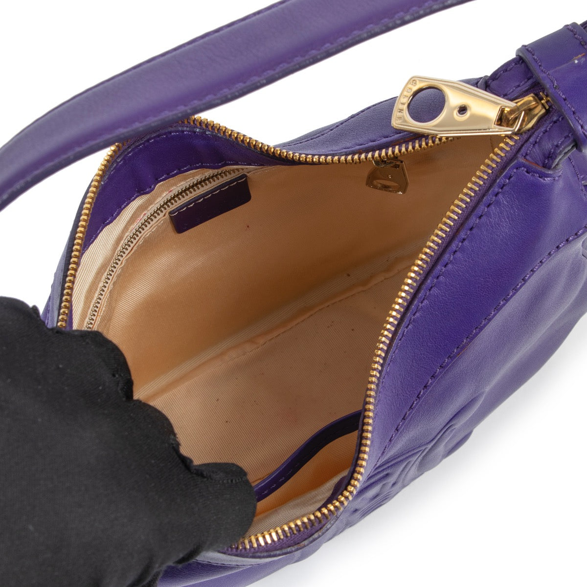 Shop safe online at Labellov in Antwerp this 100% authentic second hand Celine Dark Purple Leather Shoulder Bag