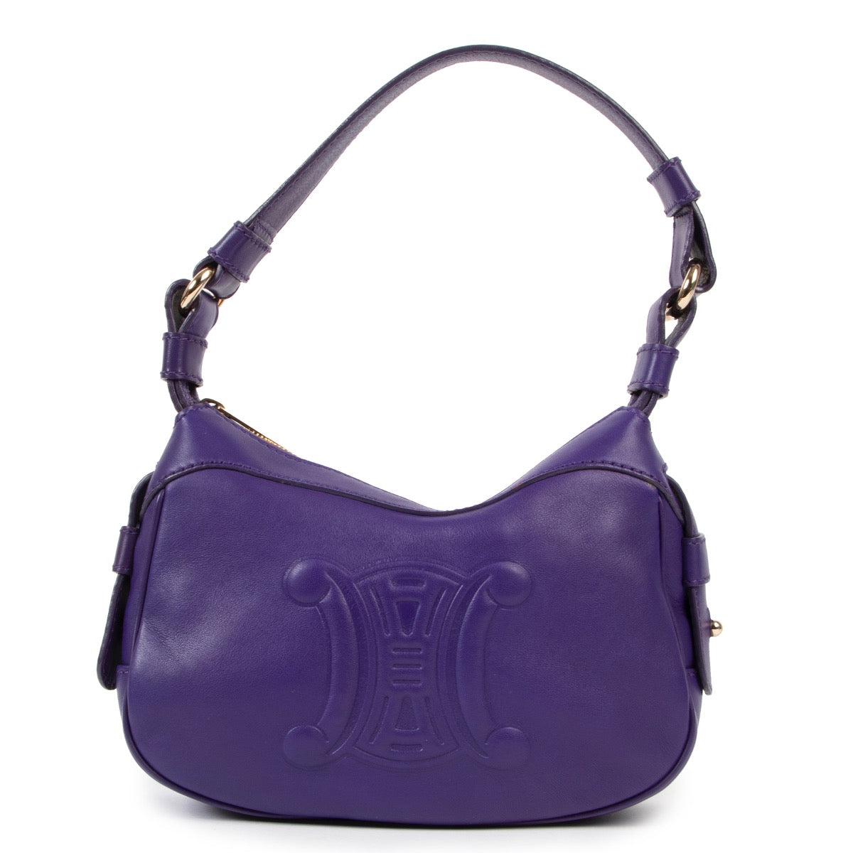 Shop safe online at Labellov in Antwerp this 100% authentic second hand Celine Dark Purple Leather Shoulder Bag