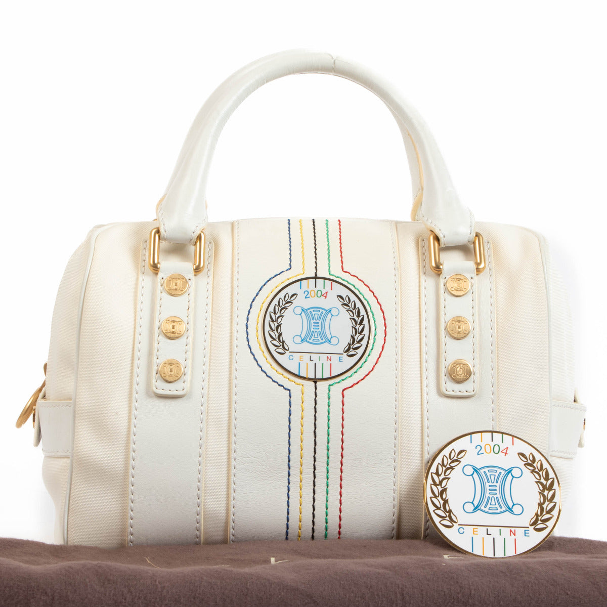 Are you looking for an authentic designer Celine White 2004 Olympics Athene Top Handle Bag