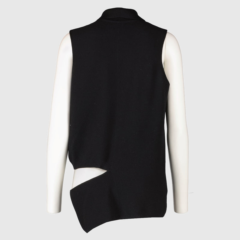 authentic preloved The Chanel 02C Black Cut Out Sleeveless Polo Top on Labellov.com